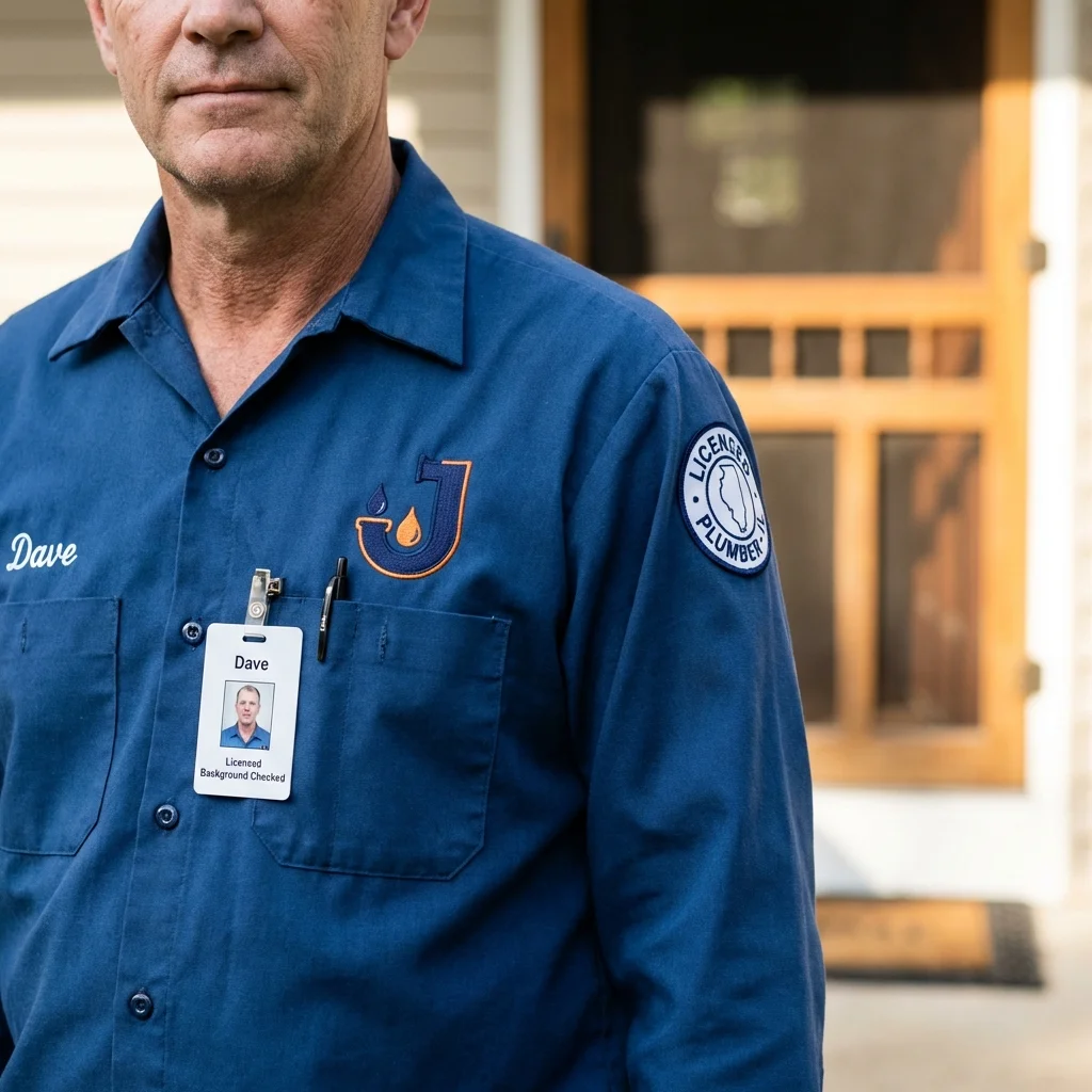 Licensed plumber showing ID badge in Benwood, WV